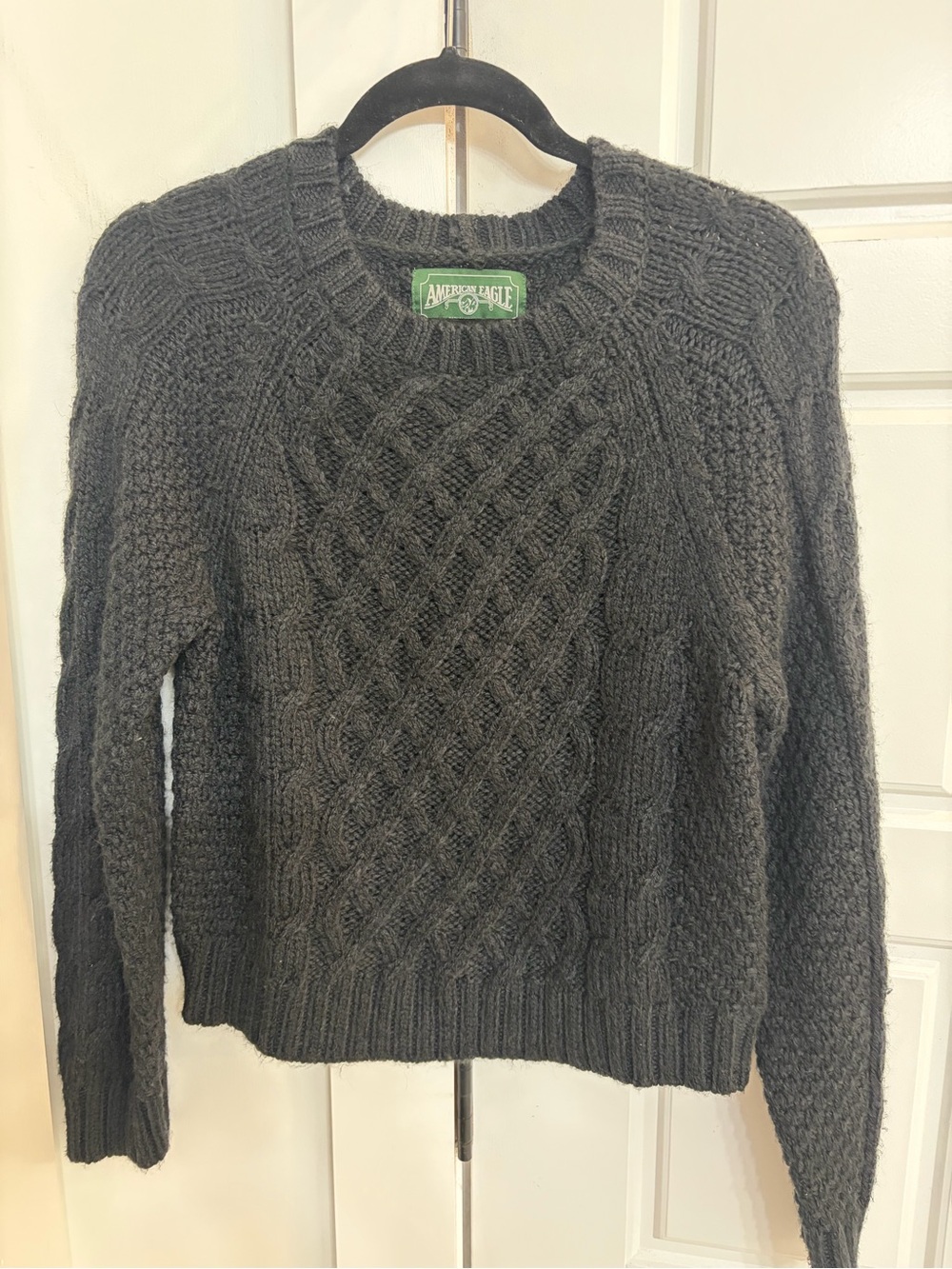 American Eagle Outfitters black Cable Knit Women's Sweater